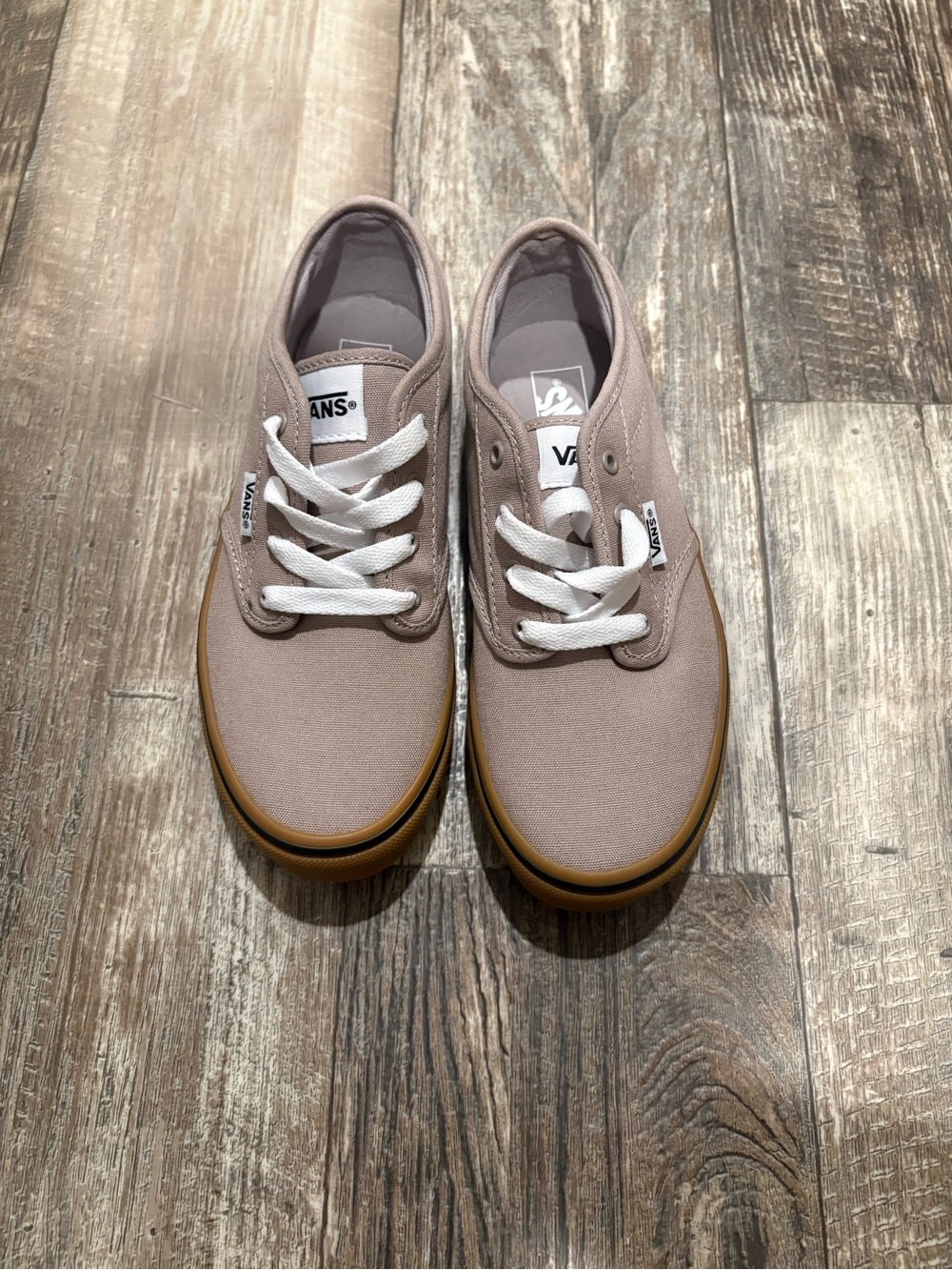 Vans  Canvas Sneakers in Taupe with Gum Sole